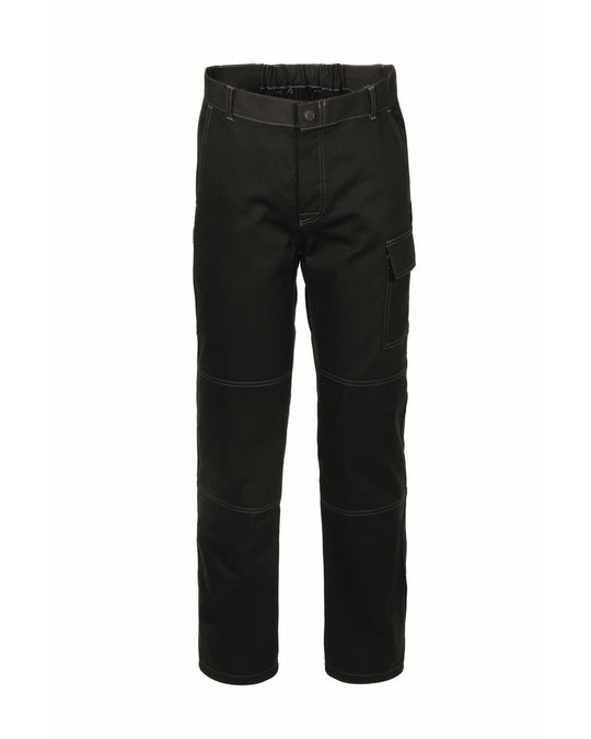PANTALONE UOMO DA LAVORO CLASSICO CON ELASTICO POSTERIORE E LOGO LATO TASCA GAMBA DESTRA