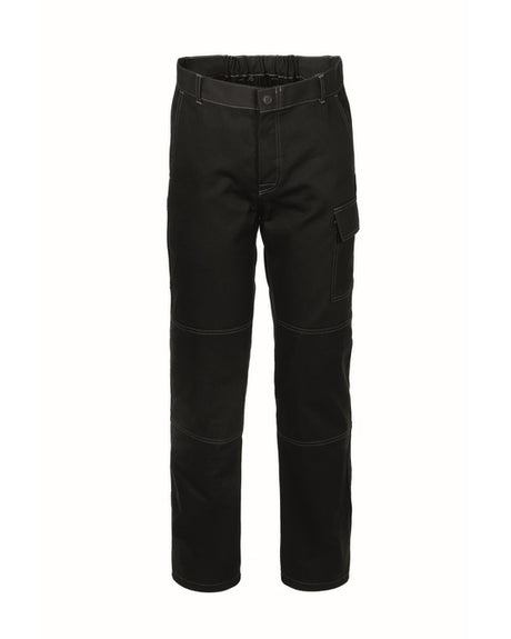 PANTALONE UOMO DA LAVORO CLASSICO CON ELASTICO POSTERIORE E LOGO LATO TASCA GAMBA DESTRA