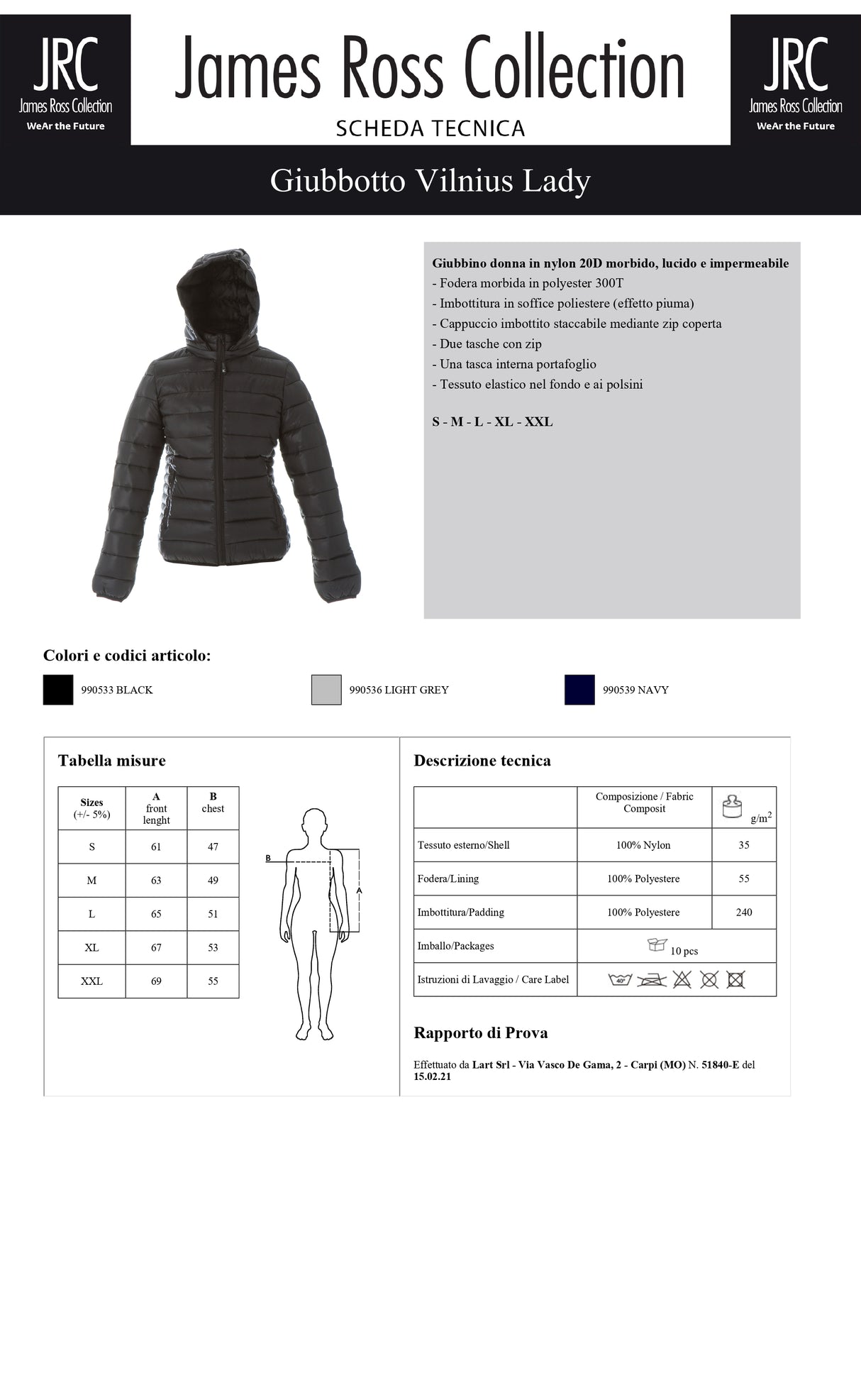 GIACCA IMBOTTITA JRC VILNIUS LADY DONNA