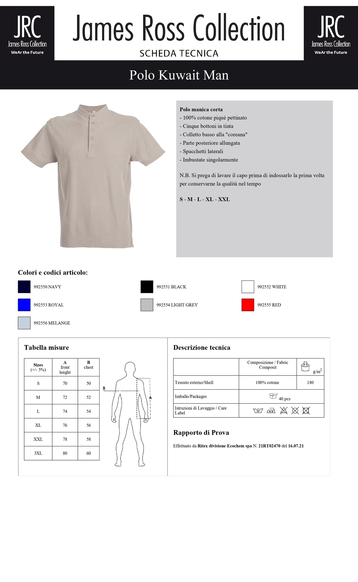 POLO A MANICA CORTA JRC KUWAIT MAN UOMO