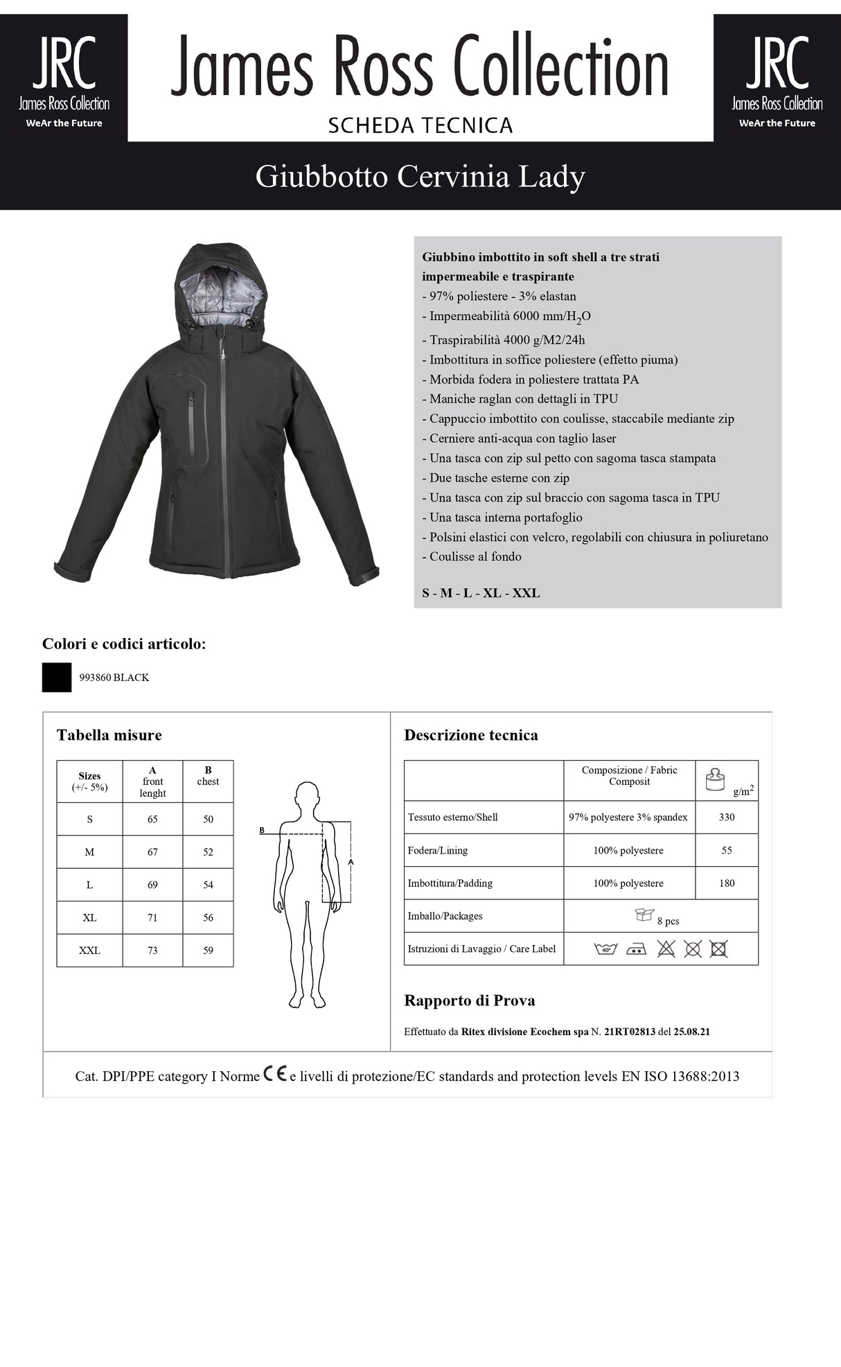 GIACCA SOFTSHELL IMBOTTITA JRC CERVINIA LADY DONNA