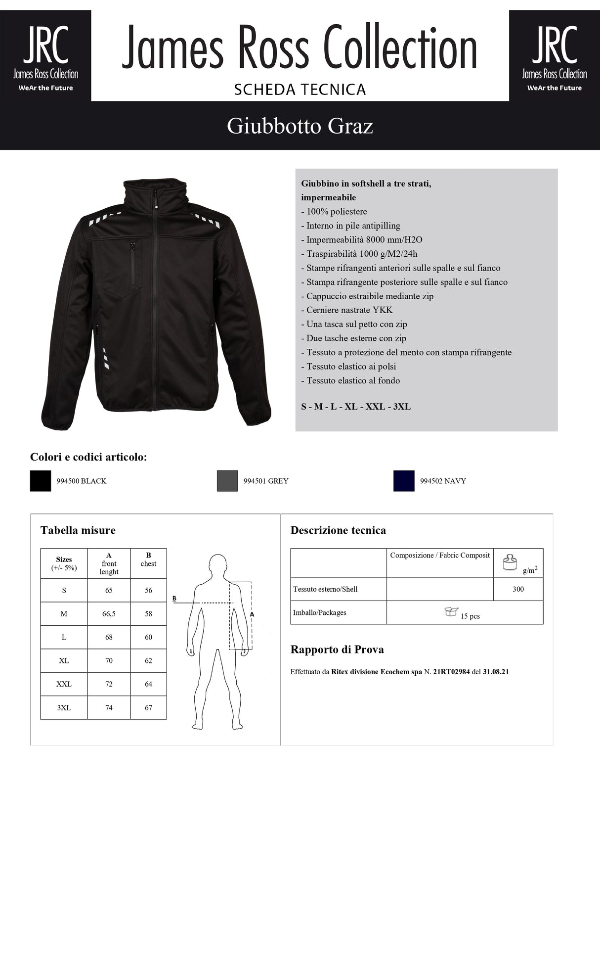 GIUBBINO DA LAVORO IN SOFTSHELL JRC GRAZ UOMO