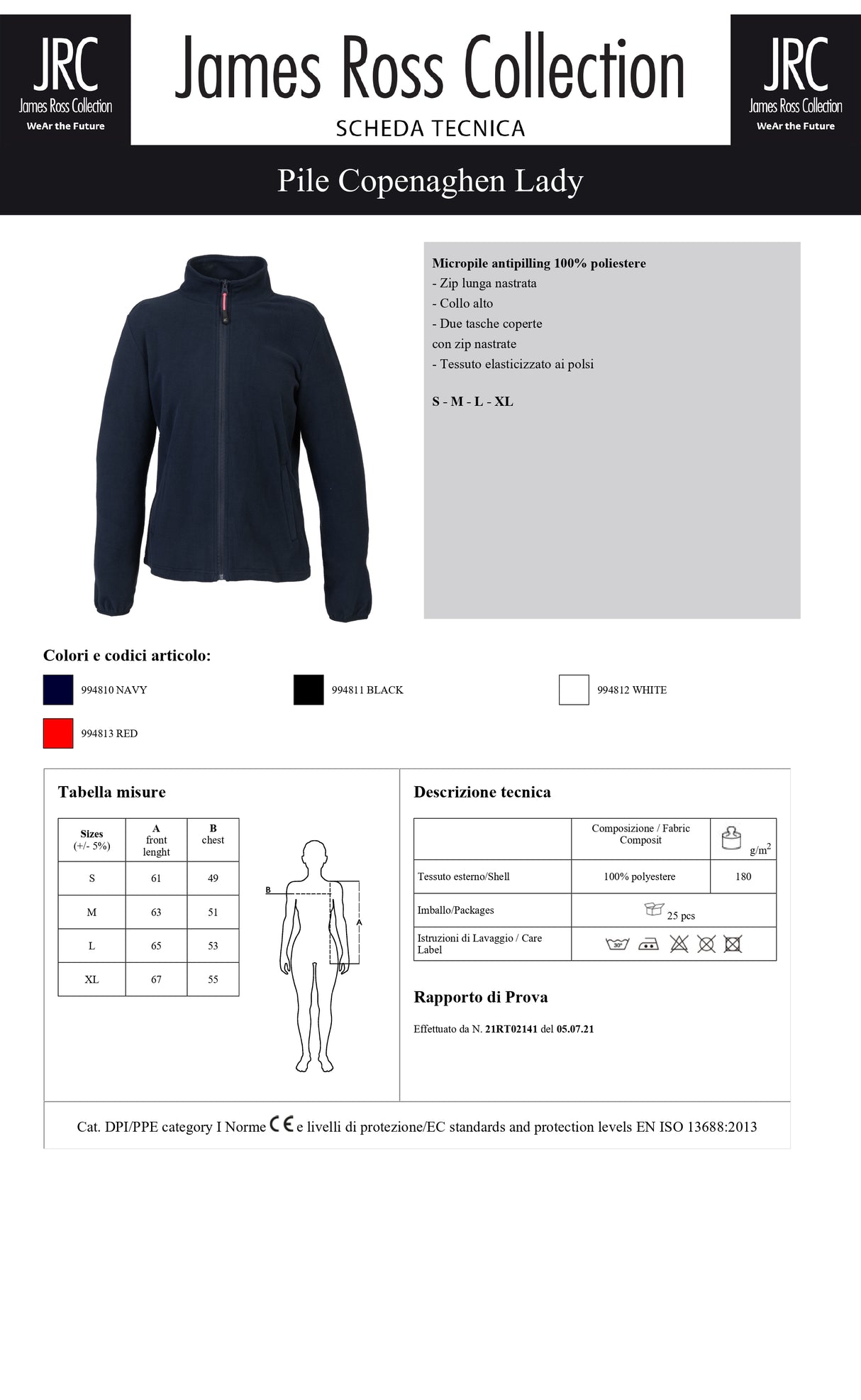 PILE CON ZIP JRC COPENAGHEN LADY DONNA