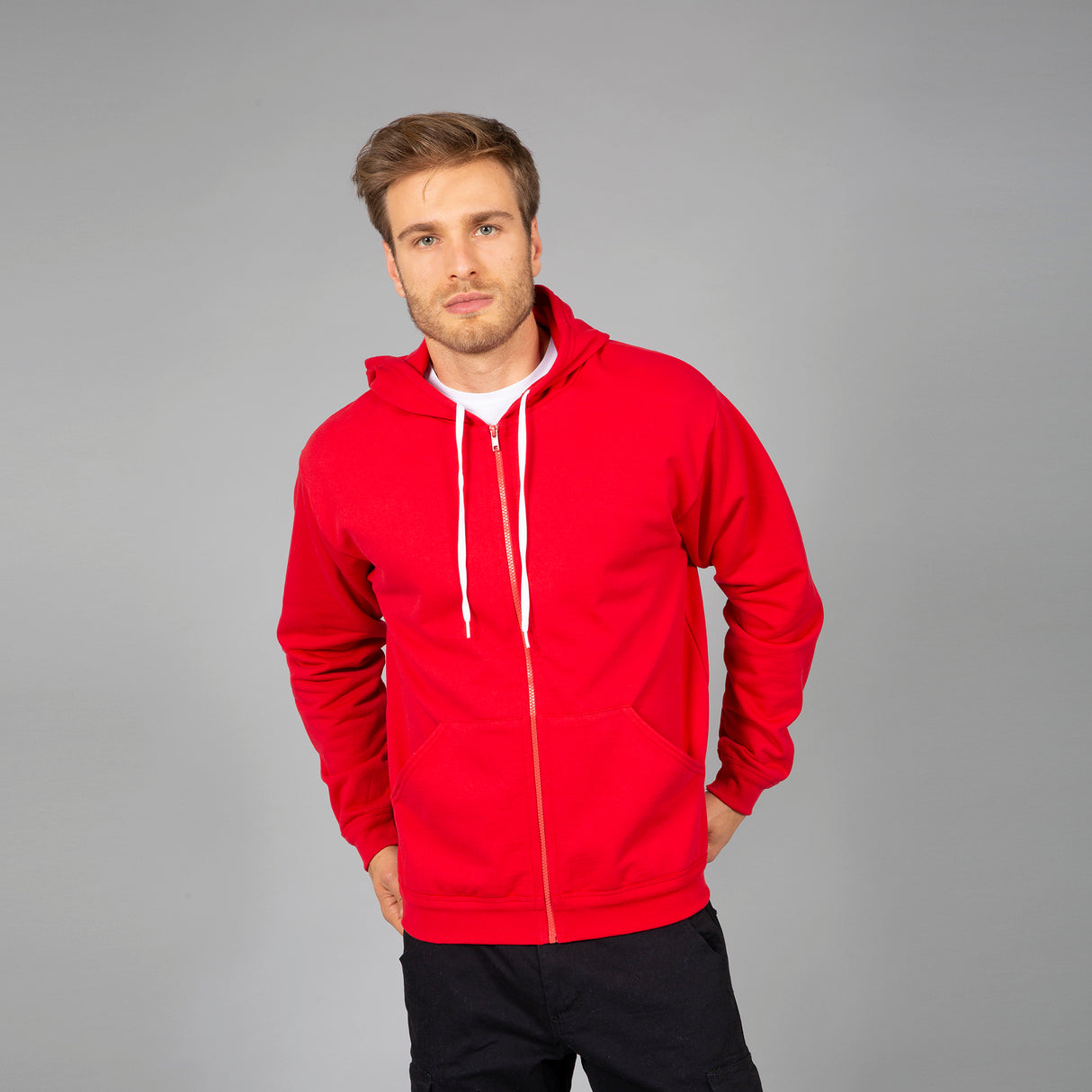 FELPA CON CAPPUCCIO E ZIP MADE IN ITALY JRC LECCE UOMO