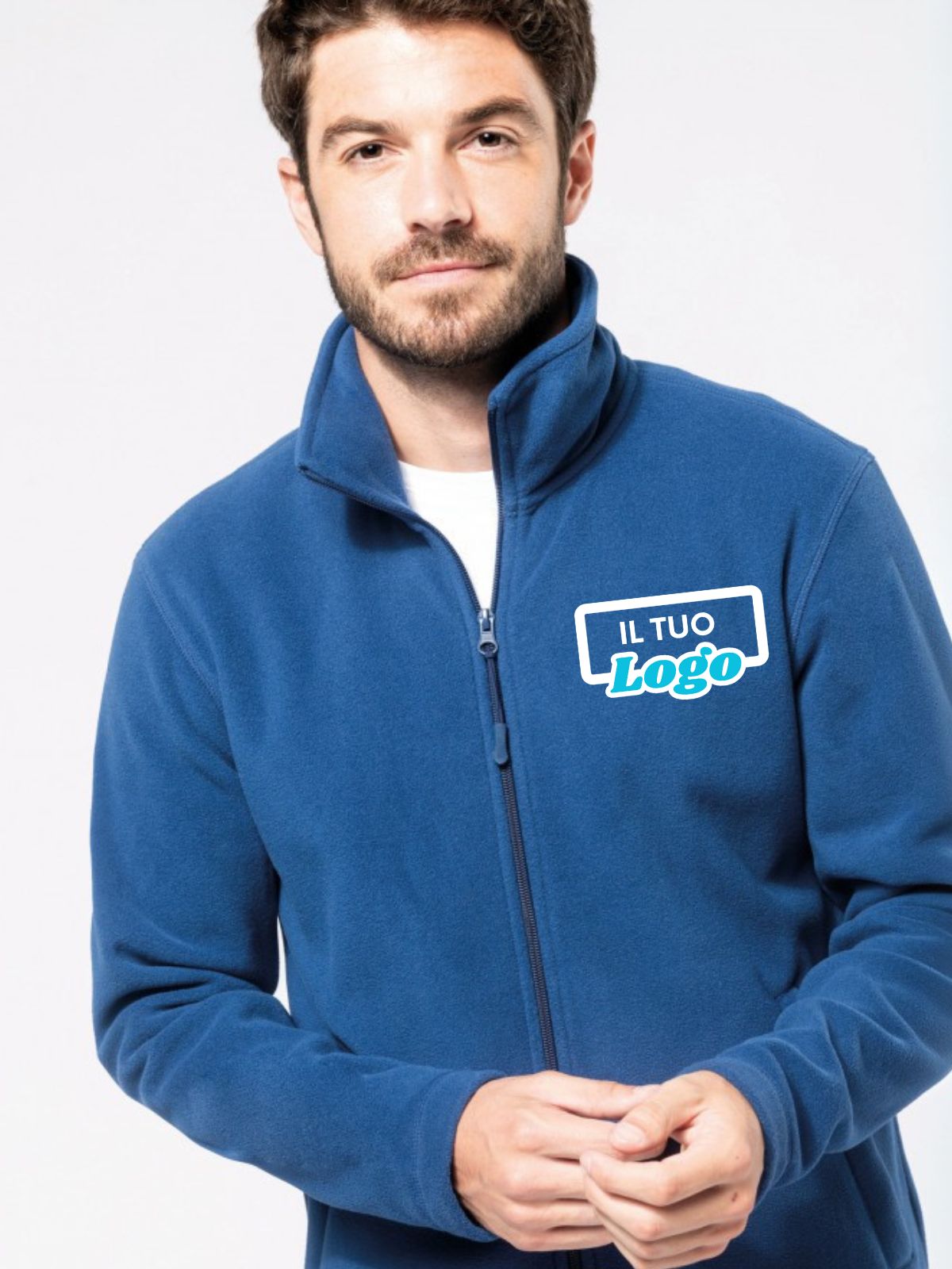 PILE UOMO CON ZIP CON LOGO RICAMATO LATO CUORE