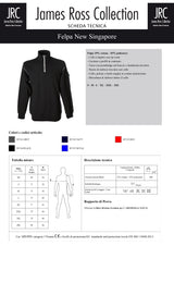 FELPA DA LAVORO CON MEZZA ZIP JRC NEW SINGAPORE UOMO