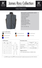GILET IN SOFTSHELL DA LAVORO IMPERMEABILE JRC EDMONTON UOMO