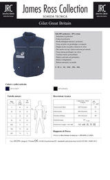 GILET DA LAVORO IMBOTTITO MULTITASCHE JRC GREAT BRITAIN UOMO