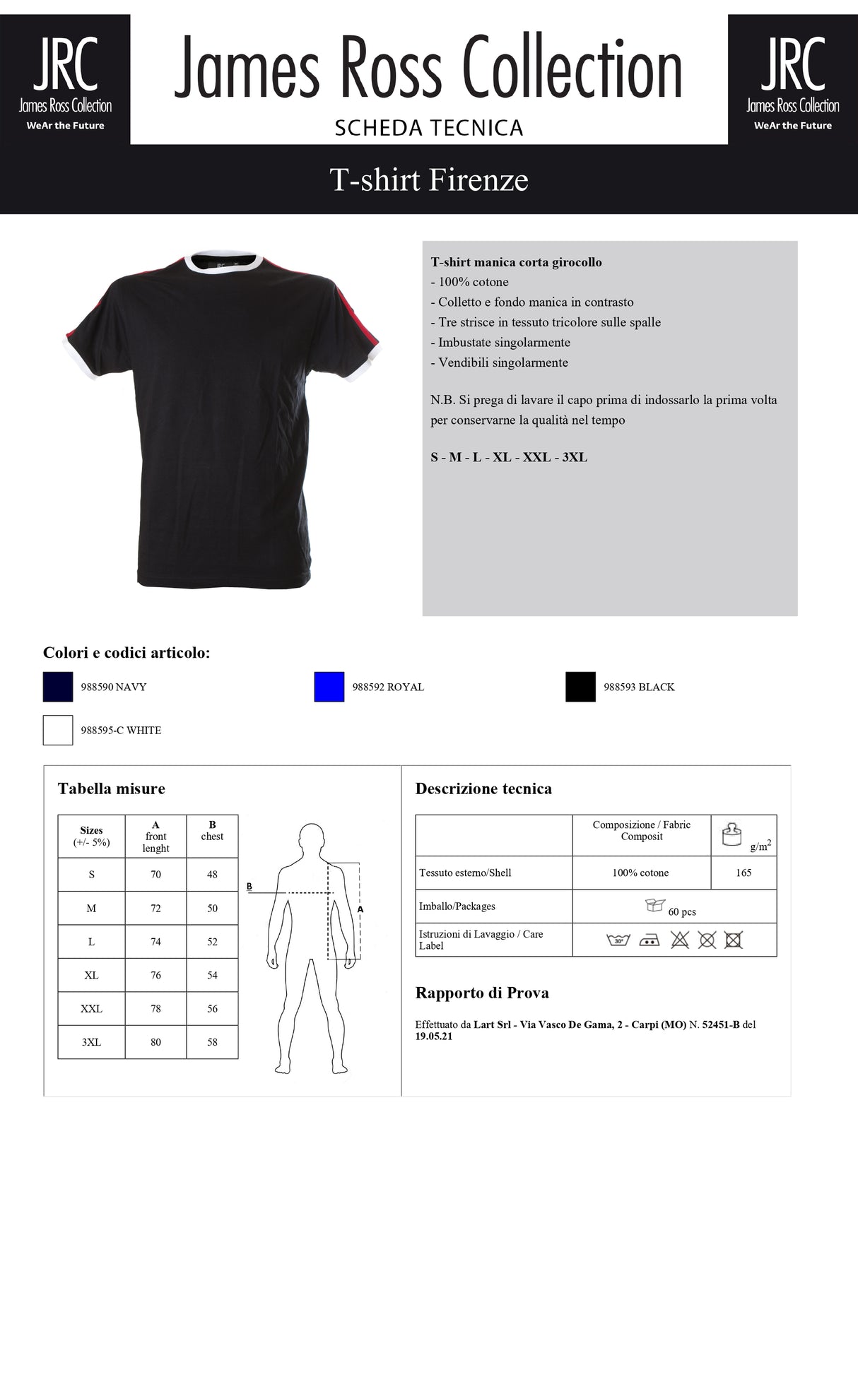 T-SHIRT A MANICA CORTA JRC FIRENZE UOMO