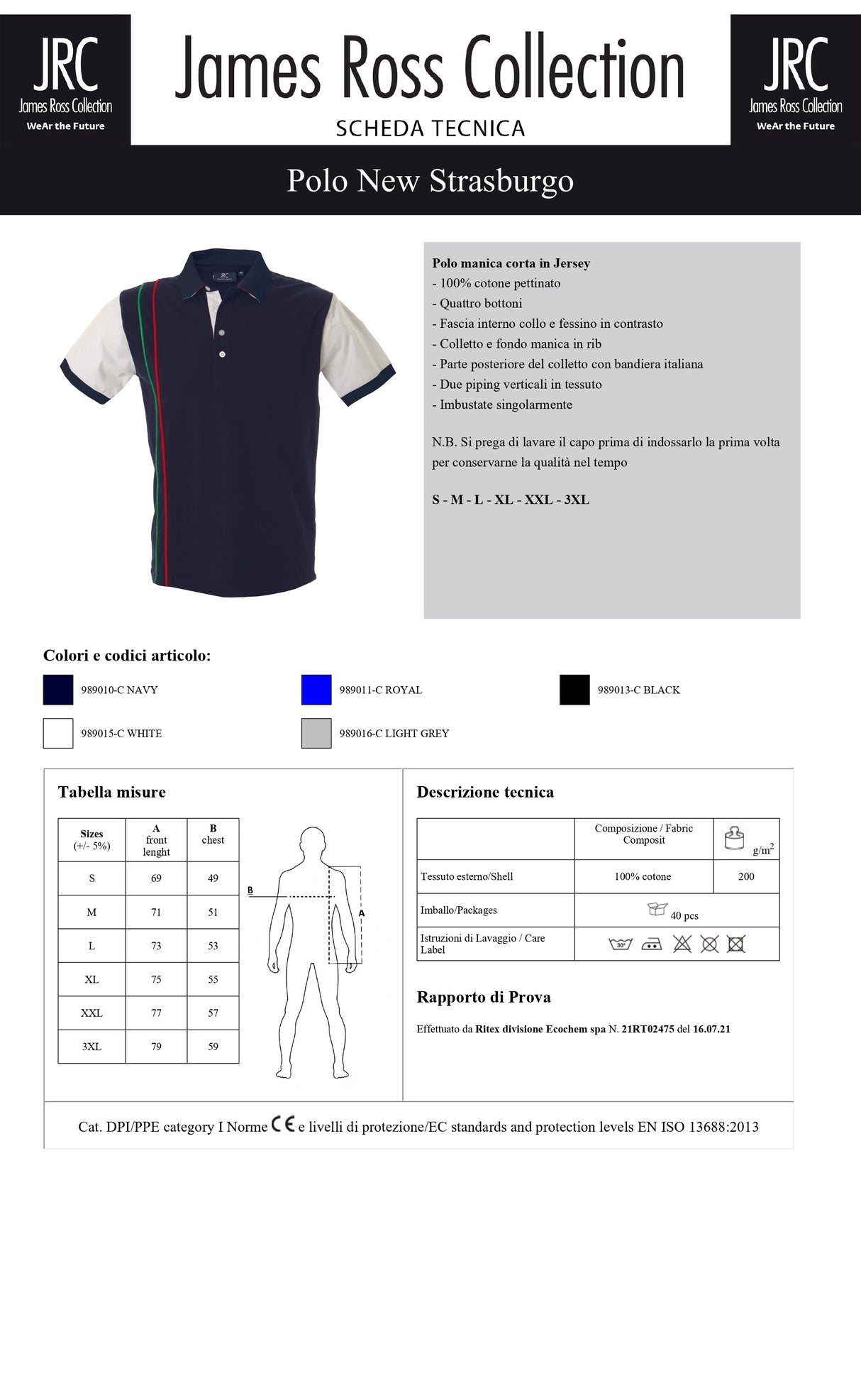 POLO A MANICA CORTA JRC NEW STRASBURGO UOMO