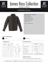 GIACCA IMBOTTITA IMPERMEABILE JRC KOREA UOMO