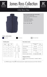 GILET IMBOTTITO IMPERMEABILE JRC BREST MAN UOMO