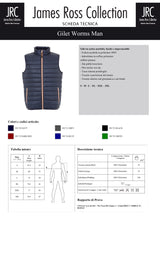 GILET IMBOTTITO IMPERMEABILE JRC WORMS MAN UOMO