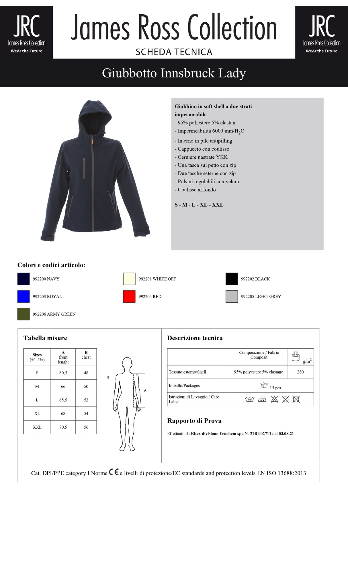 GIACCA DONNA IMPERMEABILE CON LOGO RICAMATO LATO CUORE