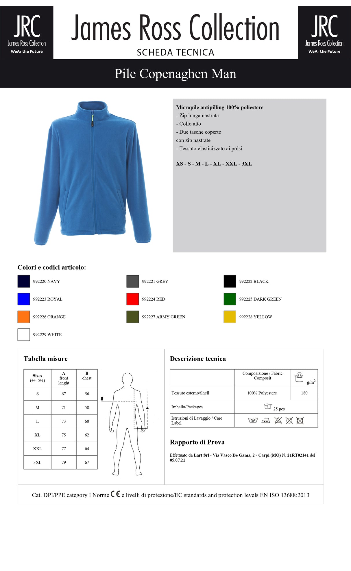 PILE CON ZIP JRC COPENAGHEN MAN UOMO