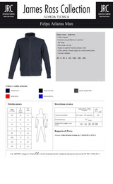 FELPA CON ZIP JRC ATLANTA MAN UOMO