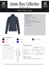 FELPA CON ZIP JRC ATLANTA LADY DONNA