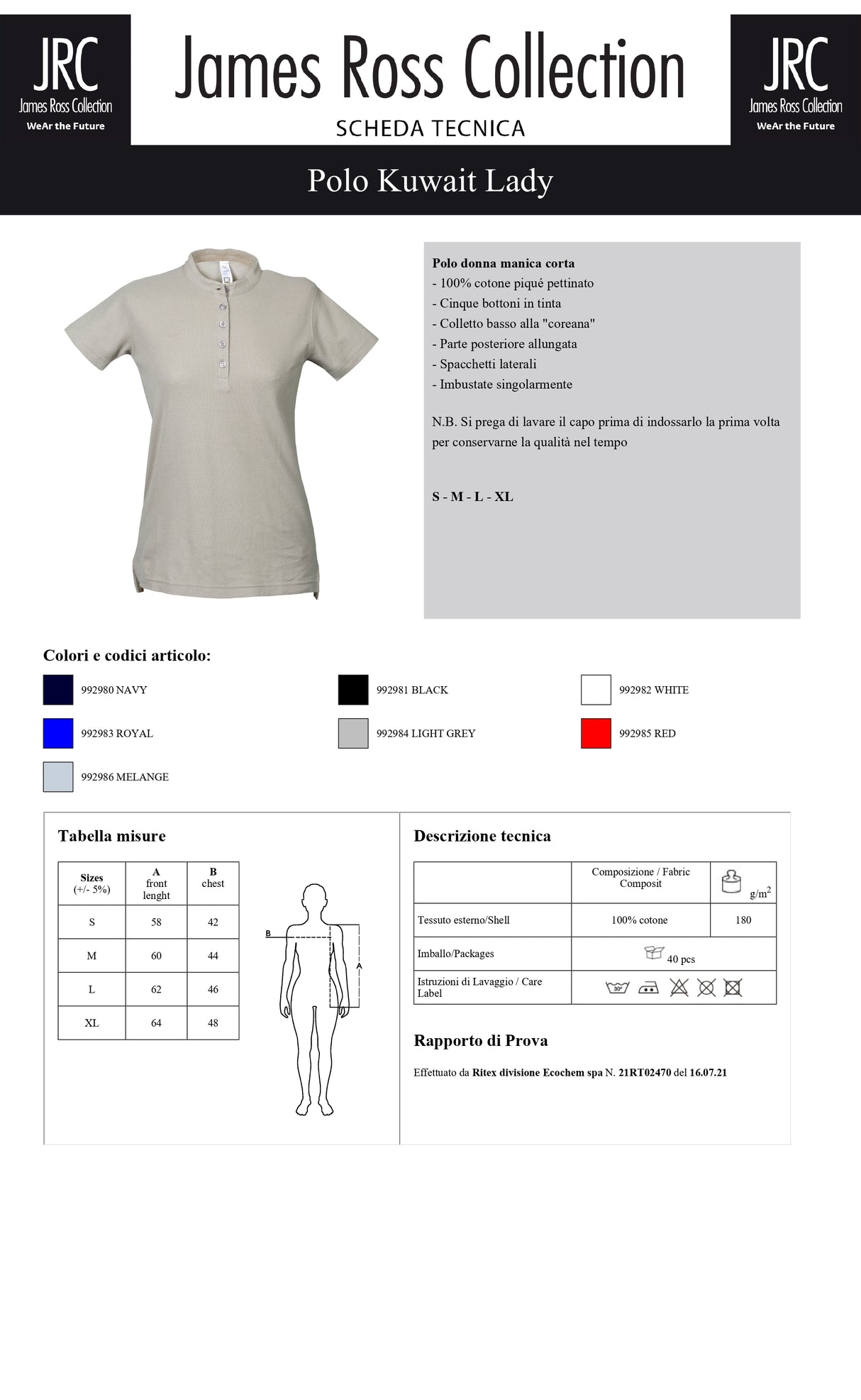 POLO A MANICA CORTA JRC KUWAIT LADY DONNA