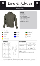 PILE CON MEZZA ZIP JRC TORINO UOMO