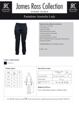 PANTALONE DA LAVORO MULTITASCHE JRC AUSTRALIA LADY DONNA