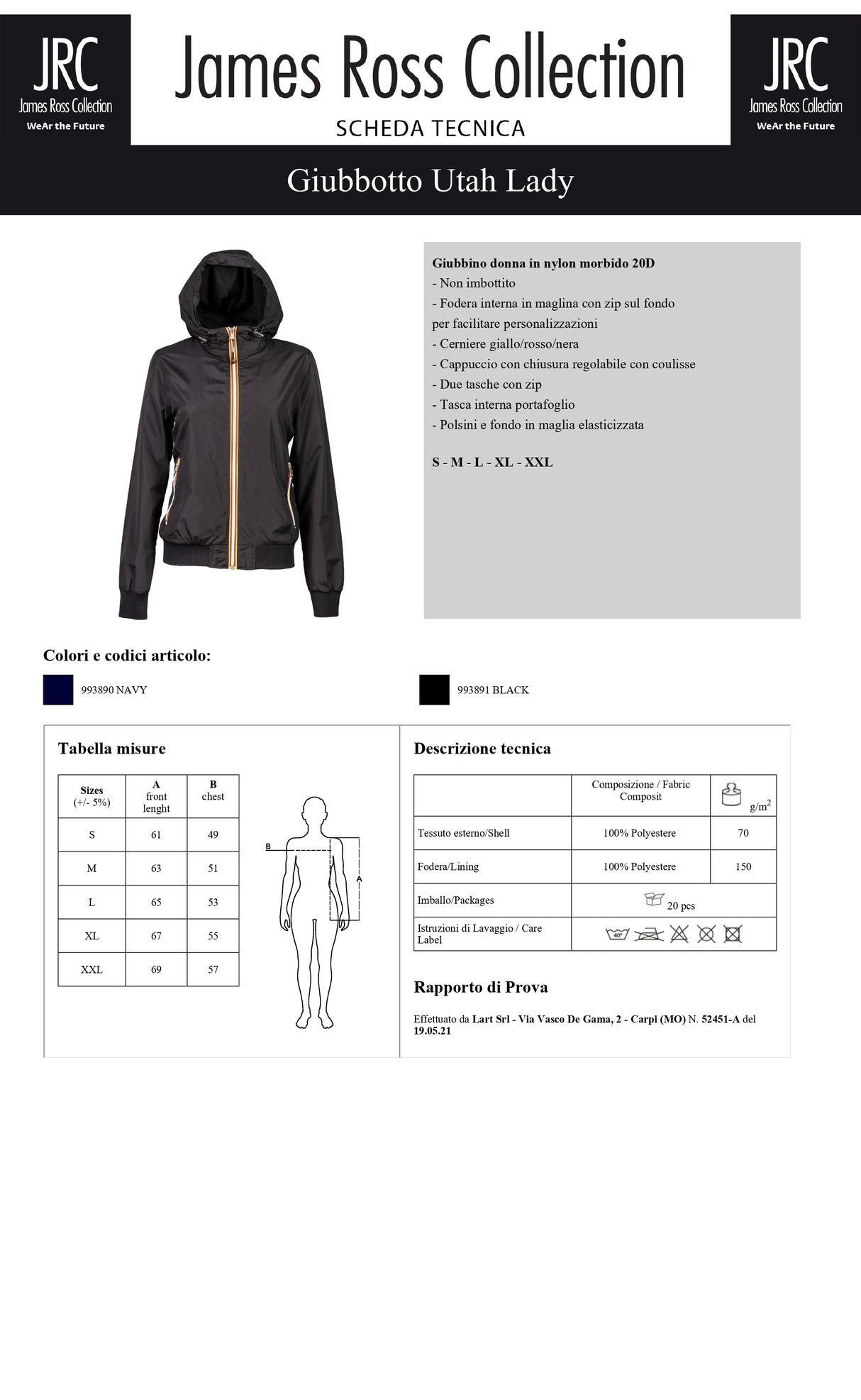 GIUBBINO LEGGERO JRC UTAH LADY DONNA