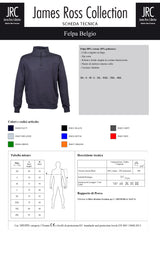 FELPA CON MEZZA ZIP JRC BELGIO UOMO