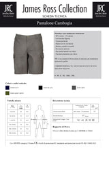 PANTALONE MULTITASCHE ELASTICIZZATO JRC CAMBOGIA UOMO