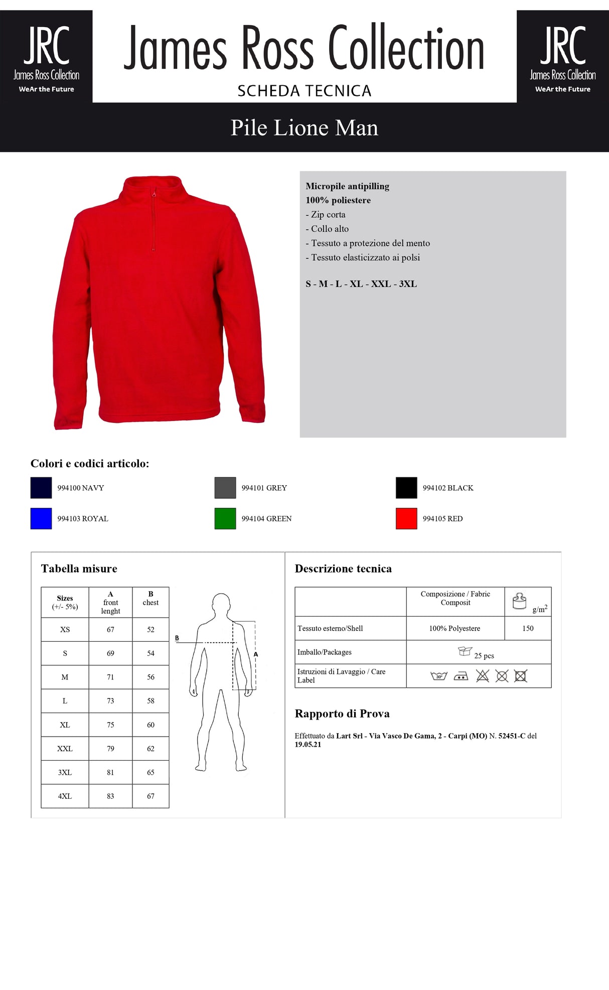 PILE UOMO CON MEZZA ZIP CON LOGO RICAMATO LATO CUORE