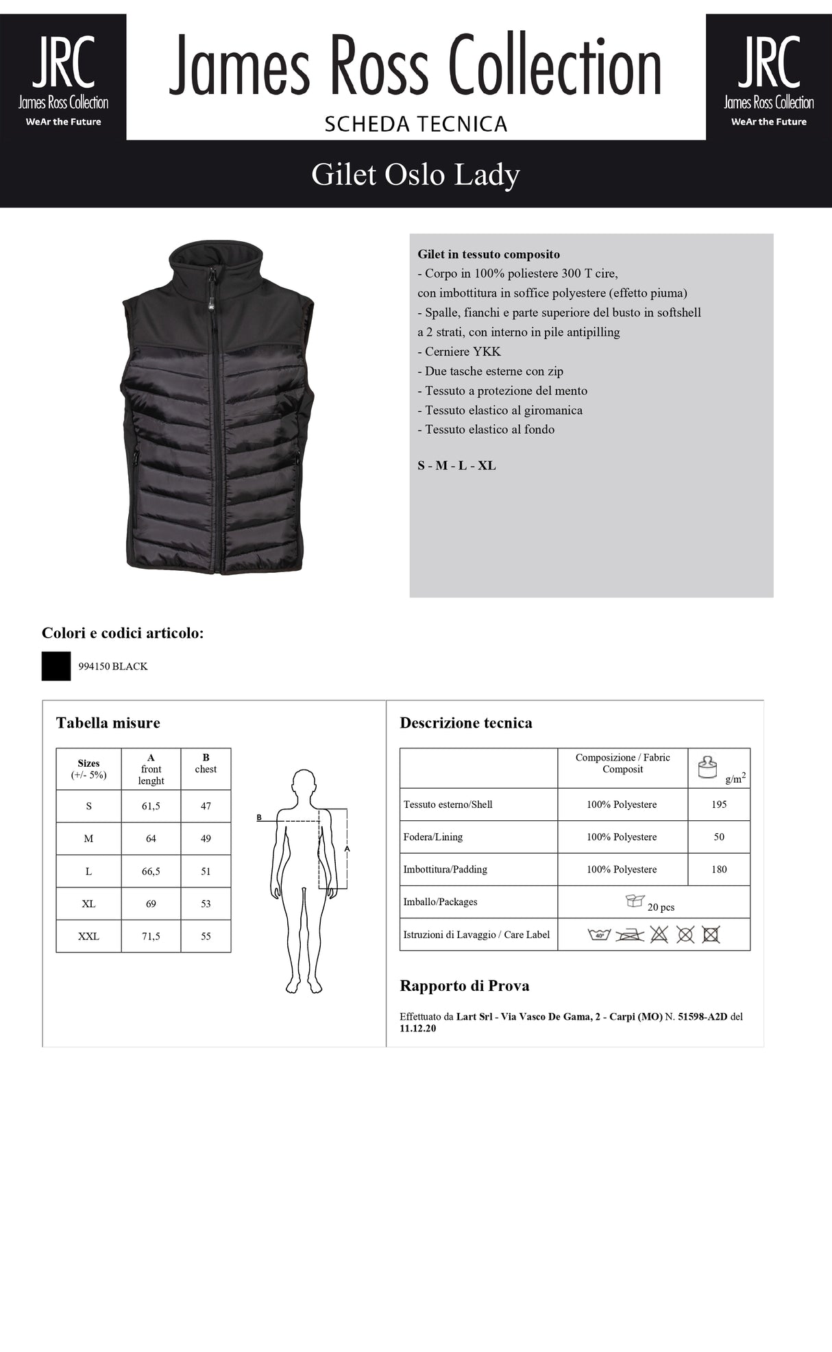 GILET IMBOTTITO JRC OSLO LADY DONNA