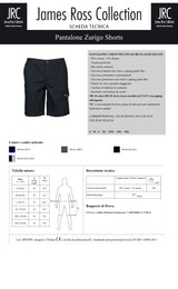 PANTALONE DA LAVORO MULTITASCHE ELASTICIZZATO JRC ZURIGO SHORTS UOMO