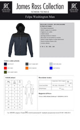 FELPA CON CAPPUCCIO E ZIP JRC WASHINGTON MAN UOMO