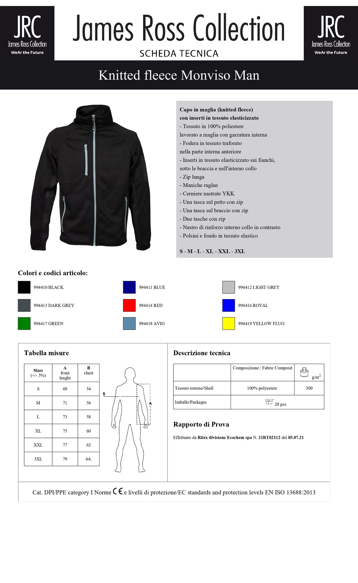 PILE KNITTED FLEECE JRC MONVISO MAN UOMO