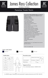 PANTALONE DA LAVORO MULTITASCHE IMPERMEABILE JRC TONALE SHORTS UOMO