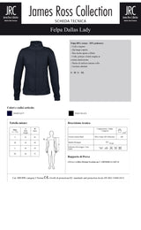 FELPA CON ZIP JRC DALLAS LADY DONNA