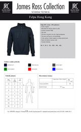 FELPA DA LAVORO CON MEZZA ZIP JRC HONG KONG UOMO