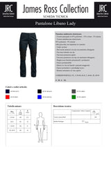 PANTALONE DA LAVORO MULTITASCHE ELASTICIZZATO JRC LIBANO LADY DONNA