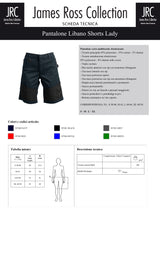 PANTALONE DA LAVORO MULTITASCHE ELASTICIZZATO JRC LIBANO SHORTS LADY DONNA