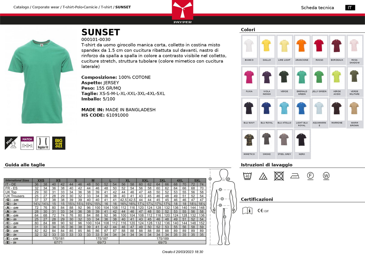 T-SHIRT A MANICA CORTA PAYPER SUNSET UOMO