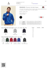 FELPA CON MEZZA ZIP FRUIT OF THE LOOM PREMIUM ZIP NECK SWEAT UOMO